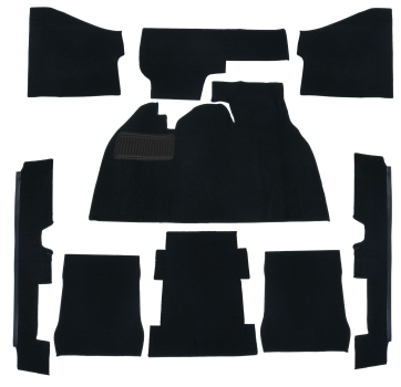 Teppichsatz Ribbed Loop schwarz Teppich für VW Käfer 1303 Fußraumteppich Innenraum Teppich